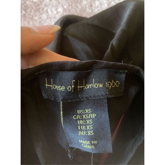 House of Harlow 1960 Women's Black Ruched Keyhole Maxi Satin Dress Size XS NEW - Picture 9 of 15